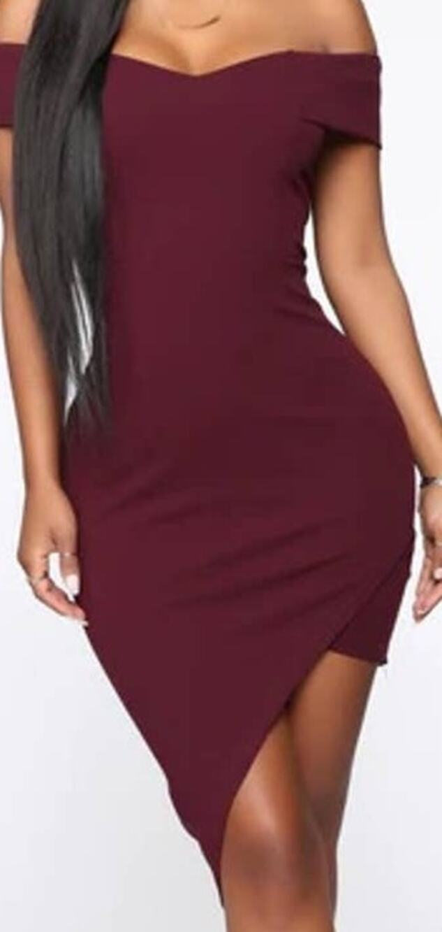 Fashion Nova Burgundy Plum Do or Die Bodycon Cocktail Dress Size Large